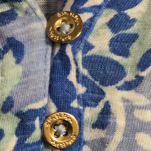 Lilly Pulitzer  Essie Tank Top Sleeveless Smocked Blue Peri Turtley Awesome Sz XL thumbnail 5