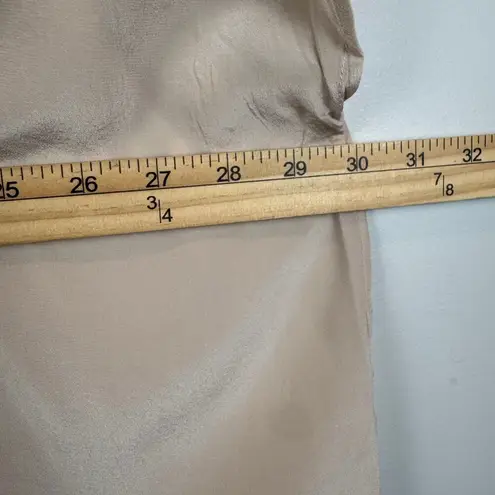 Gold Hawk 100% Silk Top Women's Large Beige Cold Shoulder Lace