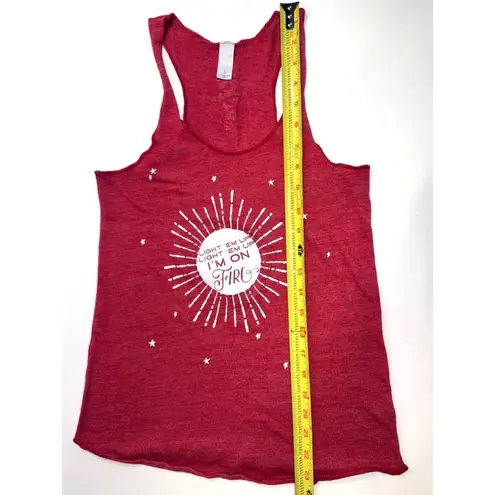 Light 'Em Up I'm On Fire Red Tank, Small, racerback, xtra soft eco