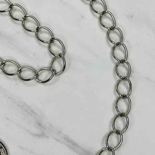 George Washington Coin Charm Silver Tone Metal Chain Link Belt One Size (OS) ✨