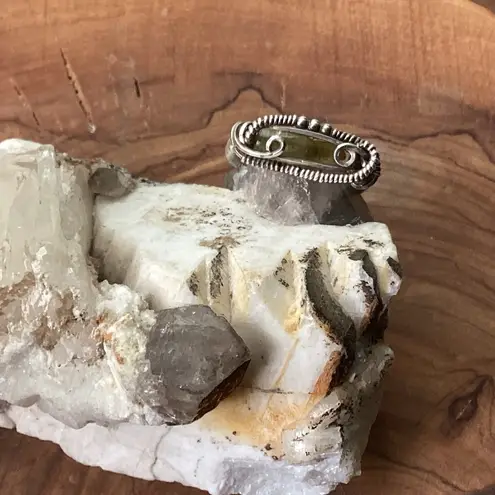 SMOKEY QUARTZ STERLING SILVER HANDMADE WRAPPED RING BRAND NEW Sz. 7 1/2 Brown