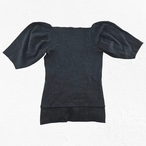 Stella McCartney Dark Gray Puff Sleeve Knit Top Size IT 42 US 6 Italy Minimalist