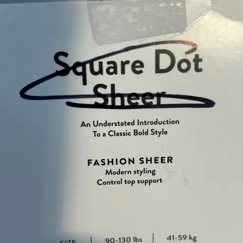 Nordstrom  Square Dot Sheer Fashion Tights Black Size B Denier 20 - pair of 2