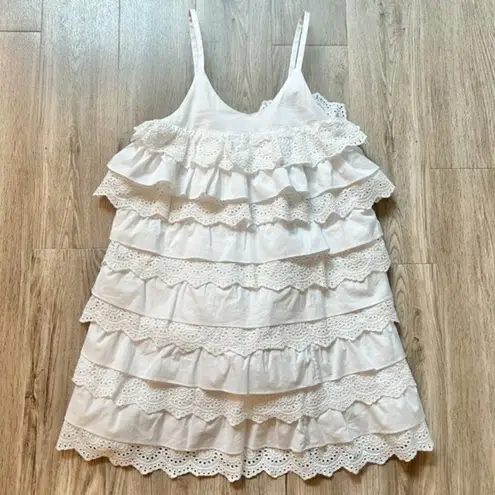 Caroline Constas Layne Dress Tiered White Ruffle Crochet Size S NWOT