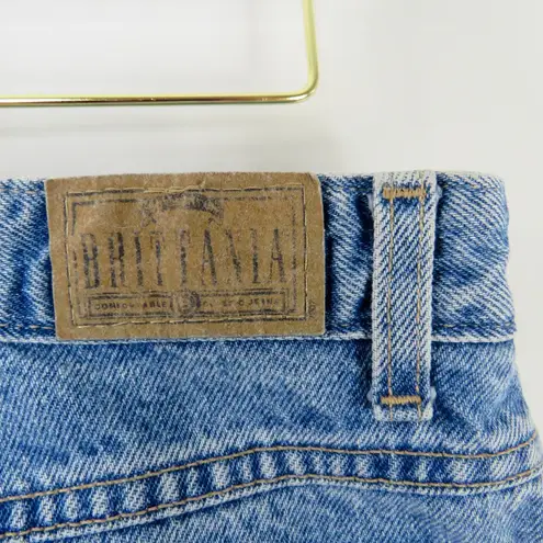 Brittania  Blue 1990s Vintage Mom Jeans Baggy Fit Tapered Yoke Jeans 30"