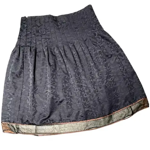 Sharagano Witchy Ghost Animal Print Black Skirt 8