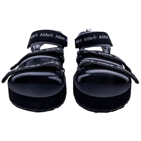 Alife Reflective Logo Dad Sandal Mars Black Gray Unisex Size Women's 7.5 Men's 6