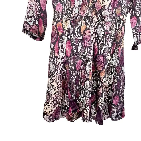 Rebecca Taylor Met Pink Python Snakeskin Print Silk Mini Dress Size 4