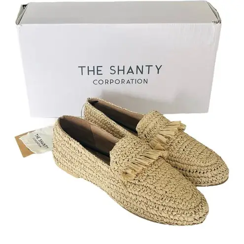 NEW Moroccan Raffia MIAMI LOAFERS SHOES Women's 40, 9 Natural Slip On Moccasin Tan