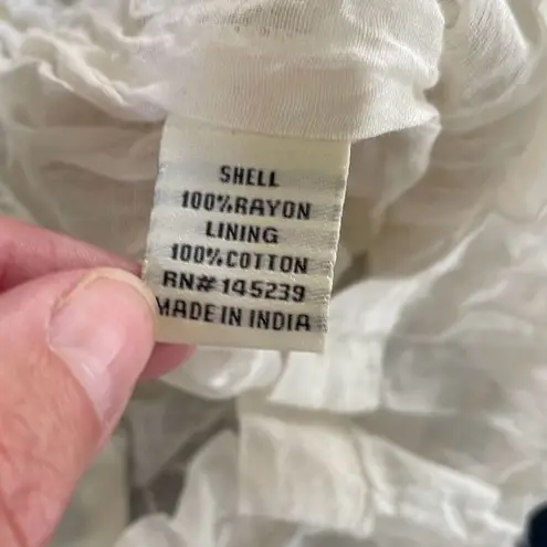 Sim & Sam Smocked Top Jumpsuit Natural Ivory Calico S