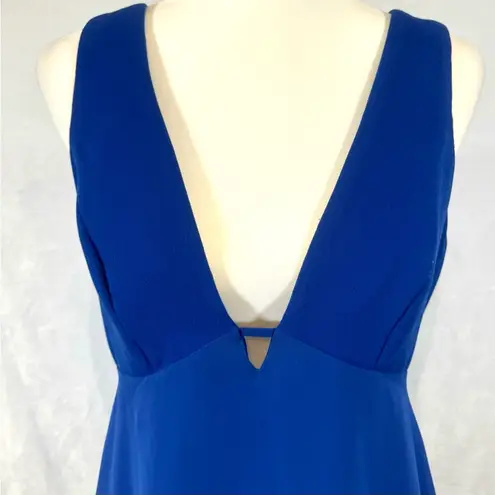 BCBGeneration royal blue deep neck flowy chiffon dress size 8