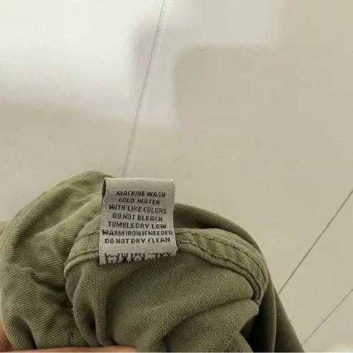 Velvet Heart Denim Long Sleeved Cropped Jacket Olive Green Cotton Size L