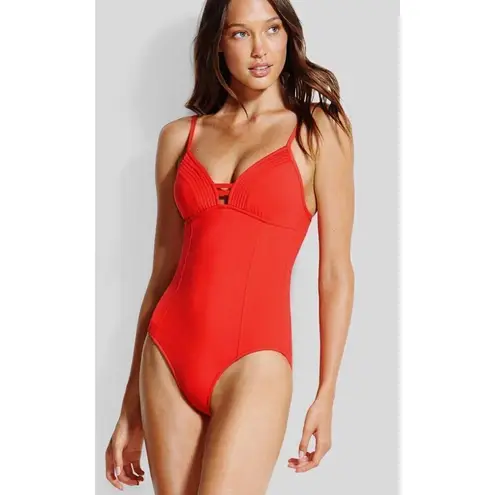 Seafolly New. red plunge swimsuit. Size 12. Retails $149