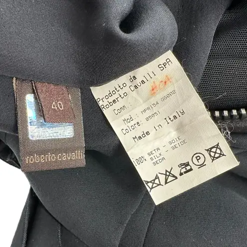 Roberto Cavalli NEW Black Tiered Silk Beaded Strapless Mini Dress Size 40 US 4