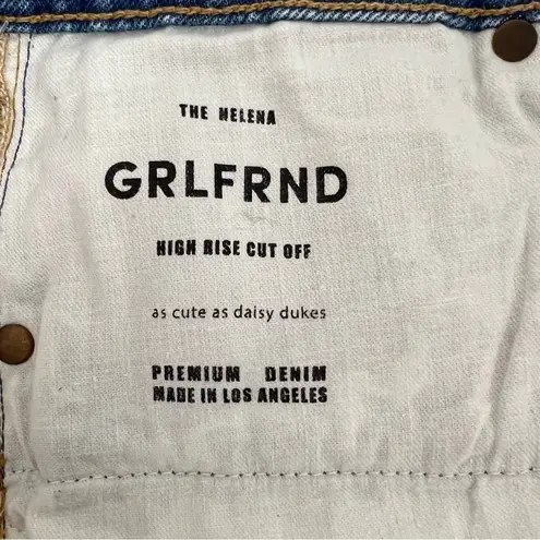 GRLFRND The Helena High Rise Cut Off Jeans Shorts Newport frayed Raw hem Size 30