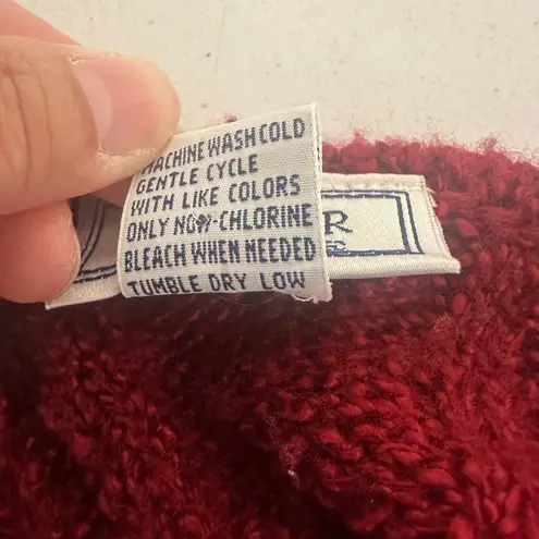 Jennifer Moore Red Knit Cardigan Sweater Pearl Button Front Womens Medium