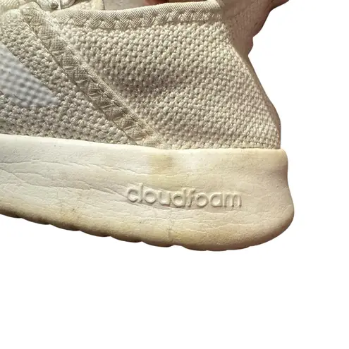 Adidas  Cloudfoam Pure Shoes‎ Womens Size 8 White Knit Lace Up Running Athletic