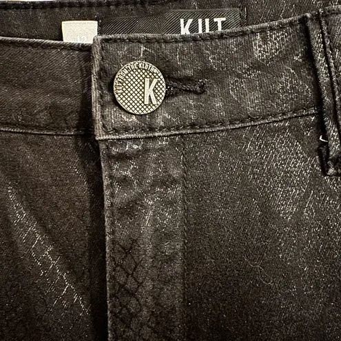 Kut From The Kloth  Mia High Rise Ankle Toothpick Skinny Black Snakeskin Size 12 - Image 8
