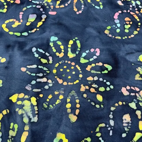 Batik Bandana Scarf Floral Paisley Blue Colorful Hippie Boho Unisex Cotton Artsy