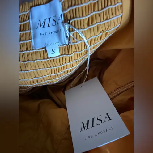 MISA Los Angeles  Rosie Bustier Peplum Maxi Dress Yellow Gold Bohemian Resortwear