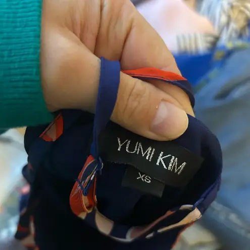 Yumi Kim Yumi Kin Studio 54 Navy Floral Moonlight Silk Dress