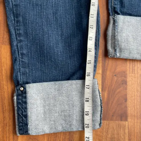 NYDJ | dark wash wide cuffed crop jeans Sz 8