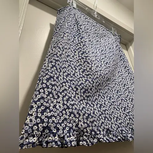 Studio Blue VTG Vintage Floral Print Casual Above Knee Skirt With Ruffle At Hem