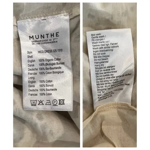 MUNTHE Hico Eyelet Ruffle Sleeve Cotton Shift Dress (10/US, 42/EU) White