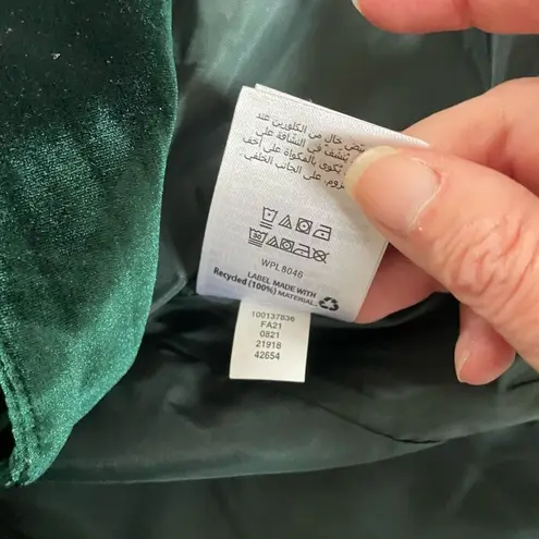 INC International Concepts Green Velvet Double Breasted Blazer S Green