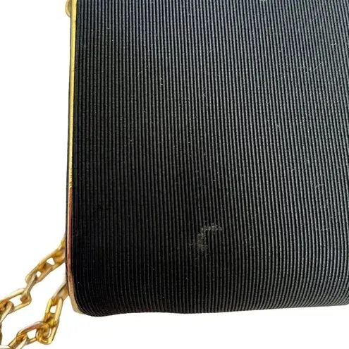Nazareno Gabrielli Vintage Black Faille Crystal Clasp Chain Strap Box Purse Bag