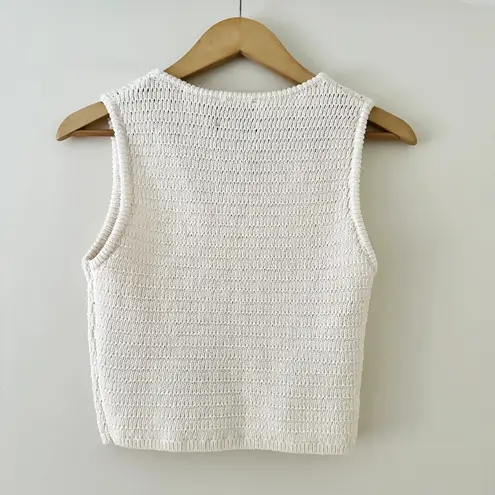 Industry Aritzia Floral Embroidered Knit Sweater Sz M Black Size M