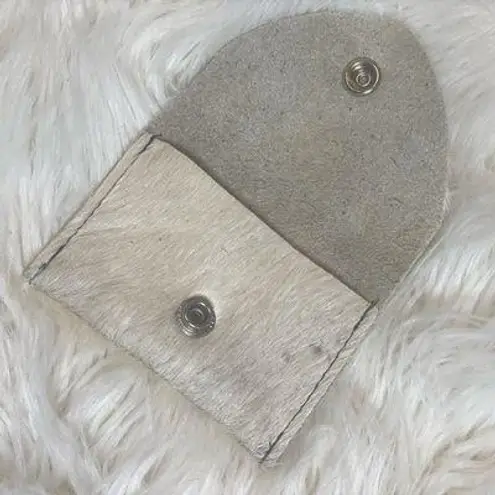 Boutique Hair on Hide Genuine Leather Card Holder with snap closure. Made in USA