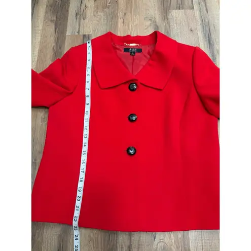 Alex Marie Red Blazer Jacket Women's 10 Career Dressy 3/4 Sleeve Holiday