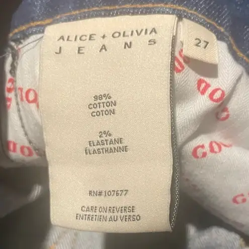 Alice + Olivia  Glow-up jeans size 27. Blue with red stripes. NWT