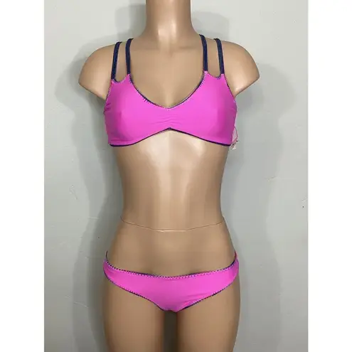 PilyQ New. Cayman stitched reversible bikini set. S-top/M-bottom