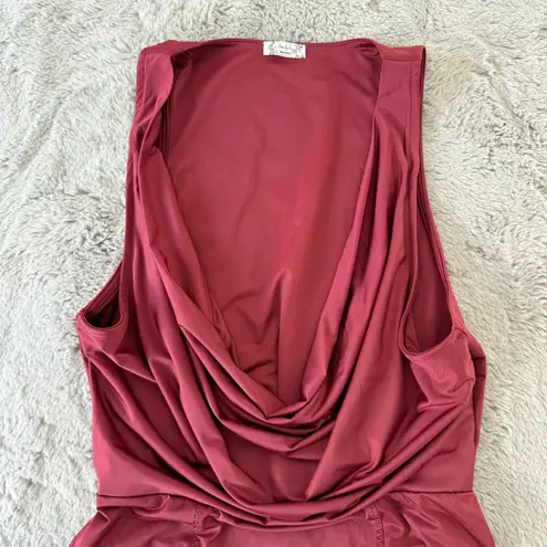 NWOT Intimately Free People Bodysuit XS Drape Cowl Neck First Choice Wild Ginger Red