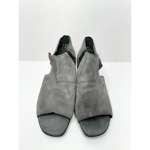 Munro Heels Womens Size 6.5 Suede Sable Ash Gray Shooties Open Toe Block Heel