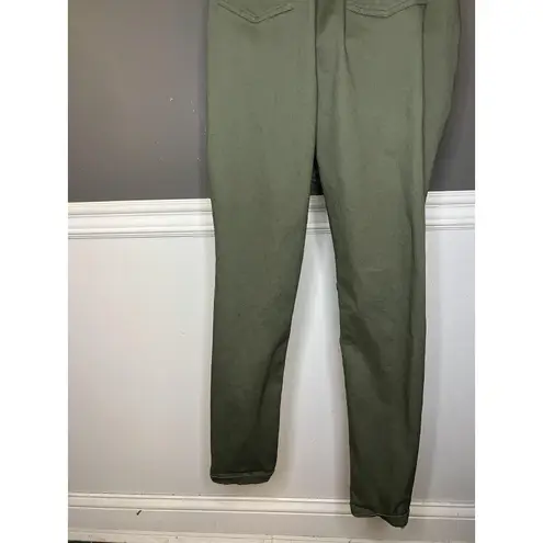 U2B Urban Basics Overalls Womens Medium Olive Green Distressed Bib Ripped - Image 7