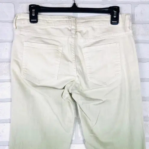 Arizona Jeans Arizona Jean Co Super Skinny Ombre Jeans Size 9 Ivory Green Stretch Cotton Blend