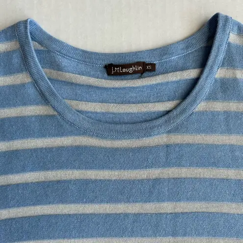 J. McLaughlin Women’s Blue Striped Button Long Sleeve Lightweight Sweater XS