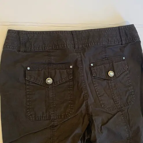 INC International Concepts Dark Brown Cotton Cropped Capri Pants Women’s Size 4P