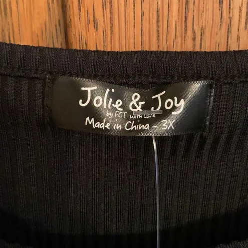 Jolie & Joy bodycon black long sleeve top 3X NWT