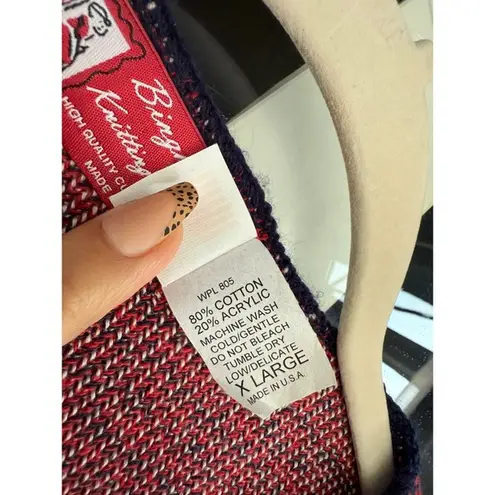 A6 Vintage Binghamton Knitting Co Moose Sweater Red Oversized Knitwear XL