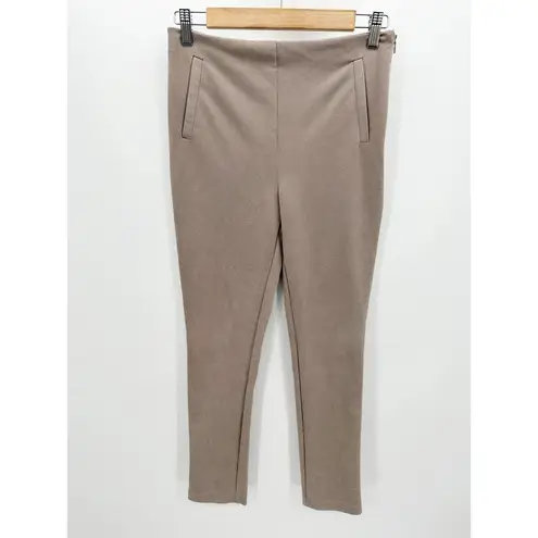 ZARA  Womens Faux Suede Ankle Legging Pants Size M Office Career Neutral Basic