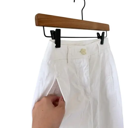 TWP The Cooper High Rise Wide Leg Flat Front Pants in White Size 2