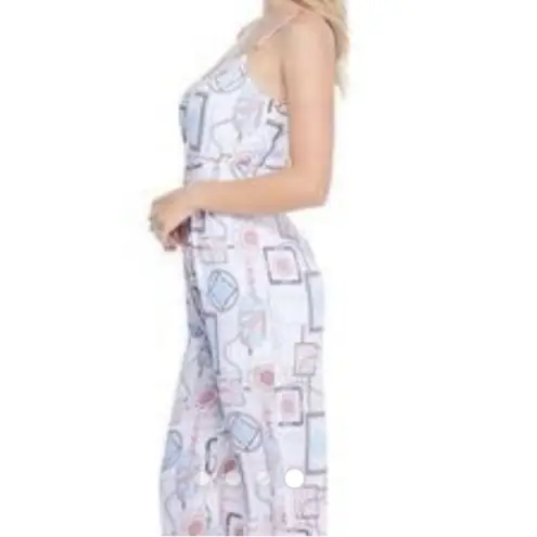 Guess  Soliana Printed Wide Leg Jumpsuit Size Large Sweetheart Neck Peep Hole thumbnail 16