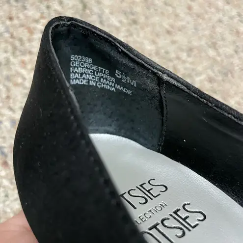 Mootsies Tootsies Mootsie Tootsie Georgette Satin Black Heels Sz 5.5