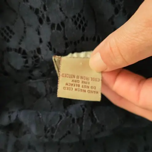 Eyelash Couture Navy Sheer Lace Tailored Fit Single Button Blazer Size