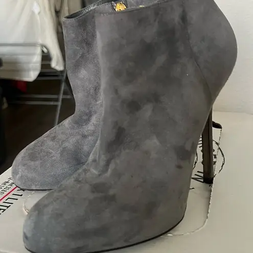Sergio Rossi Elegant Gray Heeled Boots