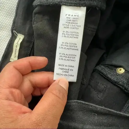 frame denim Frame Le Skinny De Jeanne Noir Coated Jeans size 27